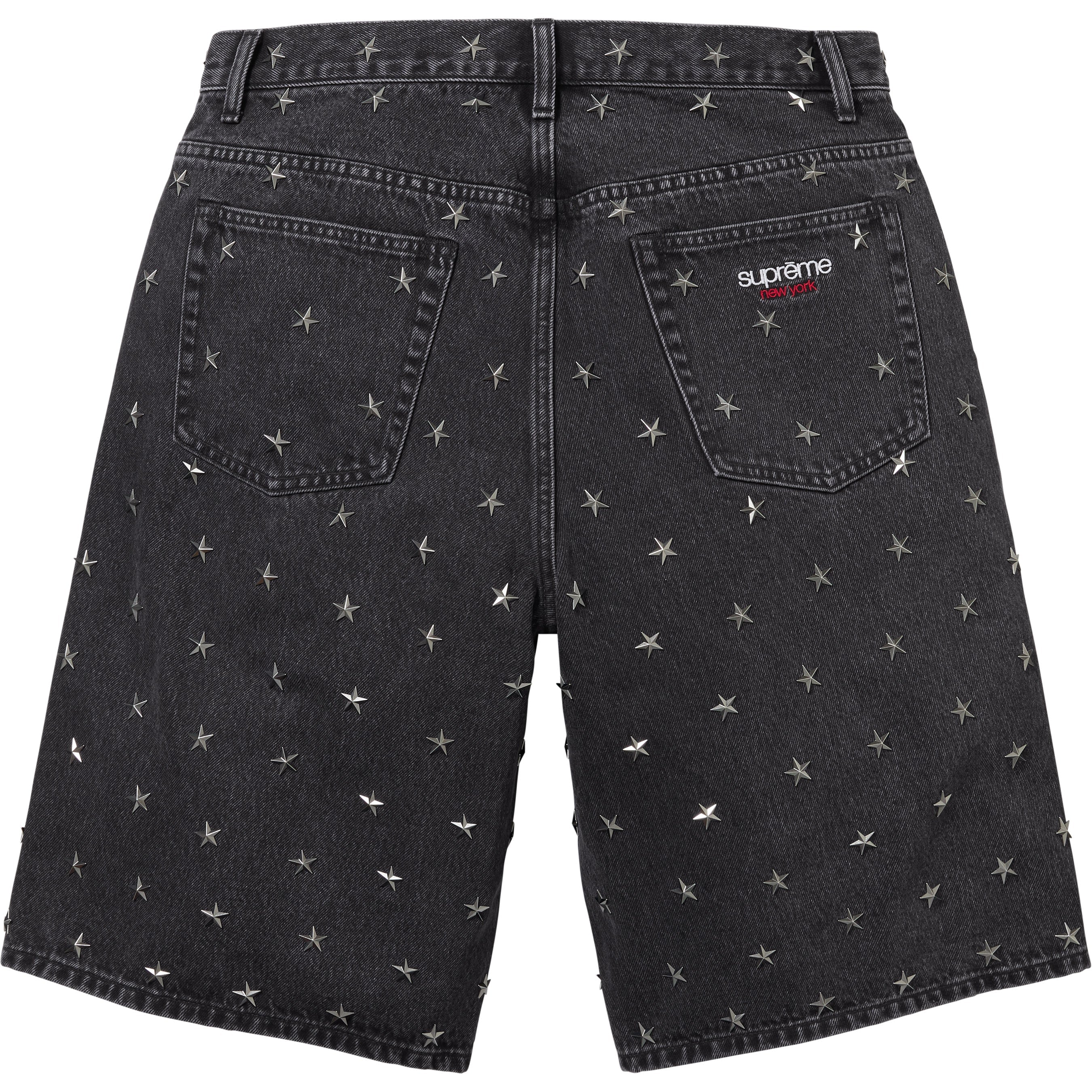 Stars Studded Baggy Denim Short view 7